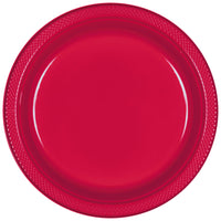 9" Round Plastic Plates - Apple Red  20 ct.