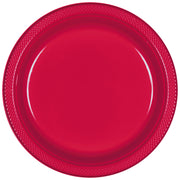 9" Round Plastic Plates - Apple Red  20 ct.