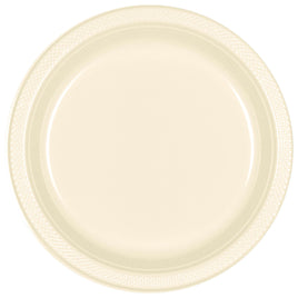 9" Round Plastic Plates  - Vanilla Creme 20 ct.