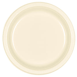 10" Vanilla Creme Round Plastic Plates 20 ct.