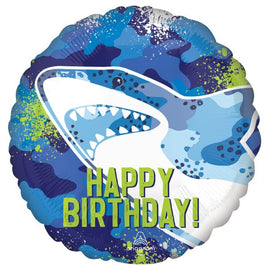 17" SHARK HAPPY BIRTHDAY FOIL BALLOON
