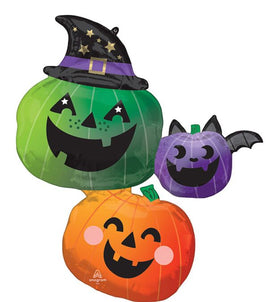 33" Fun and Spooky Pumpkin Stacker Foil Balloon