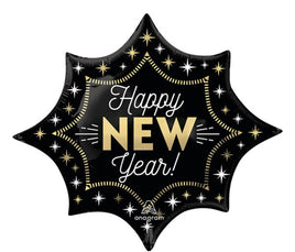 35" NEW YEAR MIDNIGHT GLAM BURST FOIL BALLOON