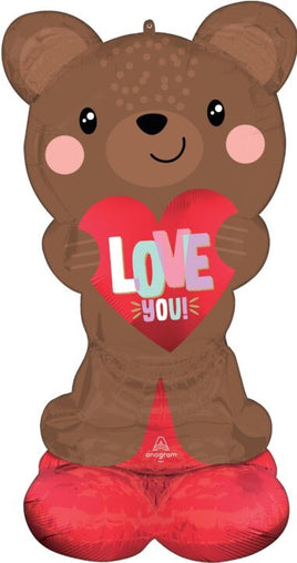 49" Satin Brown Love Bear Airloonz
