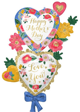 59" HAPPY MOTHER'S DAY FLORL PRINTS JUMBO FOIL BALLOON