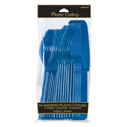 Assorted Plastic Cutlery- Bright Royal Blue 24 ct.