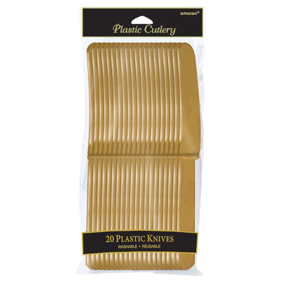 Gold Plastic Knives 20 ct.