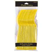 Yellow Sunshine Plastic Forks 20 ct.
