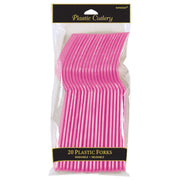 Bright Pink Plastic Forks 20 ct.