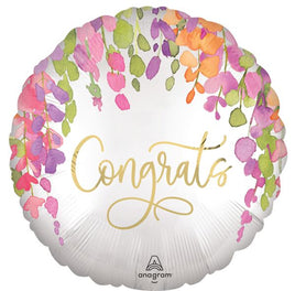 17" ROMANTIC FLORAL CONGRATULATIONS FOIL BALLOON