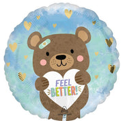 17" Feel Better Bear Foil Balloon