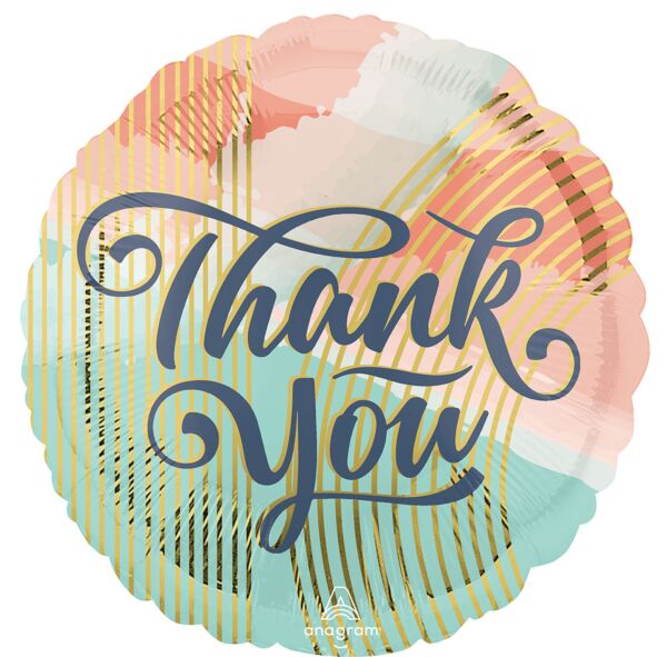 17" Thank You Pastel Clouds Foil Balloon