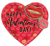28" Valentine Kissy Lips Heart Foil Balloon