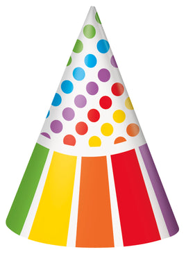 Rainbow Birthday Party Hats 8 ct.