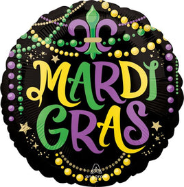 17" Mardi Gras Glitter Beads