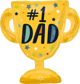 27" #1 Dad Trophy Foil Balloon