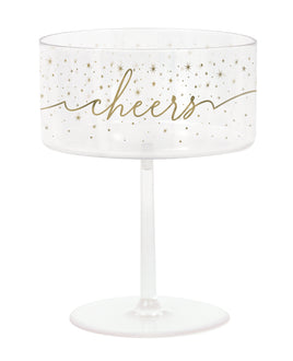Disco New Year Plastic Champagne Coupe Glasses  2 ct.