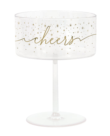 Disco New Year Plastic Champagne Coupe Glasses  2 ct.