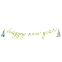Disco New Year Happy New Year Diecut Letter Banner with Foil Tassels