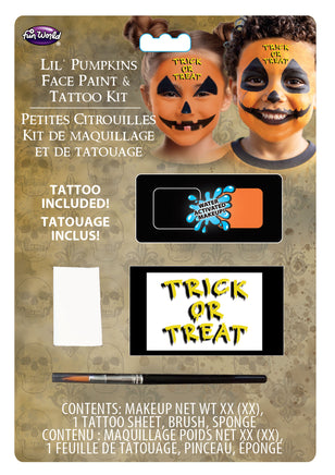 Kids Face Paint/Tattoo Makeup Assorted Pumpkins