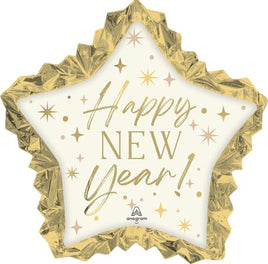 34" GOLDEN SOIREE NEW YEAR STAR FOIL BALLOON