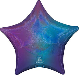19" Blue Stardust Ombre Star Foil Balloon