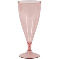 Pink & Gold Plastic Champagne Glasses in Storage Bottle 5 pc.