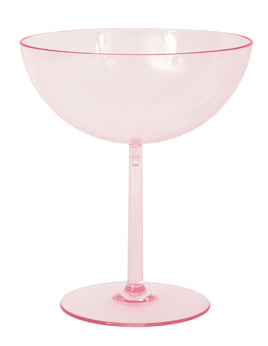 Pink Plastic Coupe Glasses 2 ct.