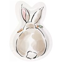 Dainty Easter Bunny Shaped 8.25" x 6" Dessert Plates  8ct