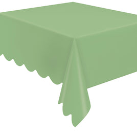 Elegant Sage Scalloped Paper Table Cover  54" x 108"