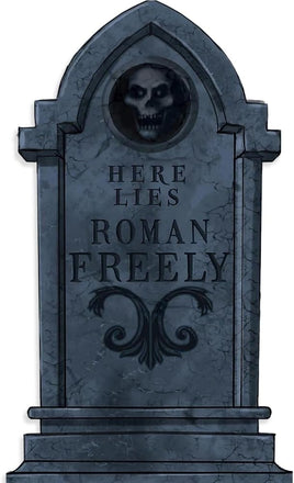 Here Lies Roman Freely Styrofoam Tombstone