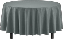84" Plastic Round Silver Table Cover  1 ct.