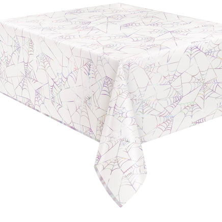 54" X 84"Groovy Halloween Iridescent Rectangular Foil Table Cover  1 ct.