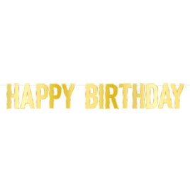 Golden Foil Happy Birthday Streamer
