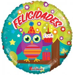 18" Buho Felicidades Balloon
