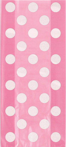 Hot Pink Dots Cellophane Bags  20 ct.