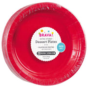 6 3/4" Round Paper Plates  -  Apple Red 20 ct.