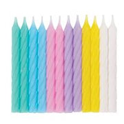 Pastel Spiral Birthday Candles - Assorted 24ct