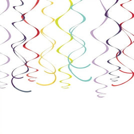 Rainbow Swirl Decorations 12 pcs.