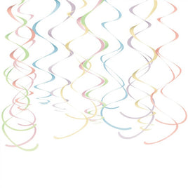 Pastel Swirl Decorations 12 pcs.