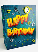 Colorful Stars and  Happy Birthday Large Gift Bag