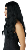 TRAD-GOTH WAVY WIG WITH MICRO BANGS- BLACK