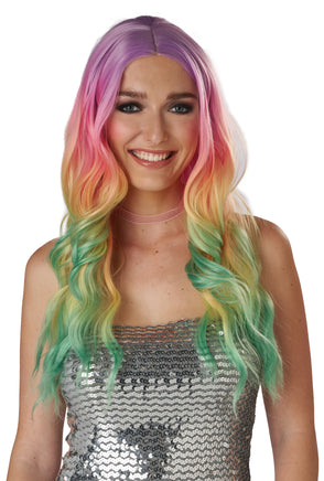 ENCHANTING LONG WAVES WIG Rainbow