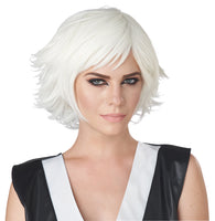 FEATHERED COSPLAY WIG White