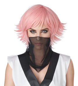 FEATHERED COSPLAY WIG Rose Pink