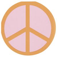 Rainbow Roller Skate Peace Sign Shaped Beverage Napkins  16 ct.