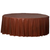 84" Round Plastic Table Cover - Chocolate Brown 1 ct.