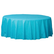 84" Round Plastic Table Cover - Caribbean 1 ct.