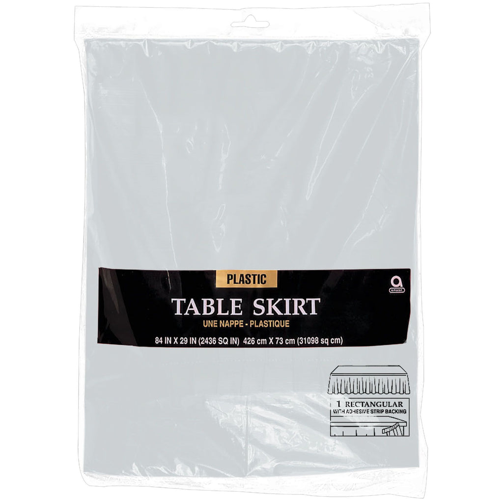 14' x 29" Plastic Table Skirt - Silver