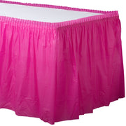21' X 29" Plastic Table Skirt- Bright Pink